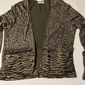 Leopard and Zebra Print Open Cardigan